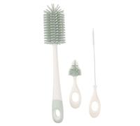 ERINGOGO Set de Brosses de Nettoyage Silicone pour Biberon et Tétine Manche Long pour Bouteilles Tasses et Contenants Vert et Pratique