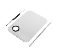 ERINGOGO Set Palette de Maquillage Acier Inoxydable Spatule Ergonomique et Pinceau Double Embout Compact et Portable pour Artistes Maquilleurs et Voyages