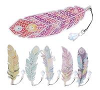 ERINGOGO Signet Plume Acrylique DIY Cadeau Artisanal pour Amateurs de Lecture Marque Page Fait Main Élégant et