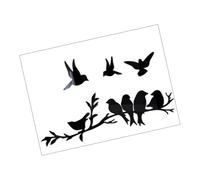 ERINGOGO Sticker Mural Miroir Oiseau en Vol Noir en Acrylique
