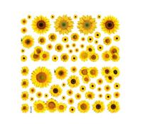 ERINGOGO Stickers Muraux Tournesol en PVC 135 Pièces Autocollants Décoratifs Amovibles pour Chambre et Maison Motifs Fleurs Adhésifs Auto-Collants Décoration Murale Facile à Poser