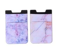 ERINGOGO Support Adhésif de Téléphone Portable Marbré pour Femmes et Hommes, Porte-Cartes Autocollant Créatif en Matériau Solide, Lot 2 Pièces Rouge et Violet, Pochette Arrière Pratique