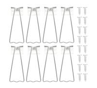 ERINGOGO Support Arrière en Fer Poli Argenté Petit Format Lot de 8 Set de Supports pour Cadre Photo 16 Vis Chevalet Stable Triangulaire pour Affichage Intérieur Accessoire pour Cadres