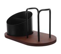 ERINGOGO Support Multi-compartiments en Bois Naturel Petit Format, Rangement pour Capsules, Tasses et Agitateurs, Organisateur Pratique pour Bureau et Cuisine, Accessoire pour Station