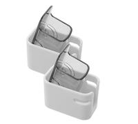 ERINGOGO Support Mural Porte-brosse à Dents Électrique avec Capuchon Amovible Anti-poussière, Lot de 2, Couleur Gris Translucide, pour Salle de Bain et Voyage, Compatible Têtes de