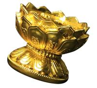 ERINGOGO Support Roue de Prière Bouddhiste Doré Base de Lotus Stable et Compacte pour Moulin à Prières Tibétain Présentoir Manuel Résistant et Élégant