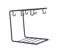 ERINGOGO Support Tasse Mural Forgé Noir avec Crochets Porte Coupes Suspendu pour Rangement et Égouttage Adapté Cuisine Bar Café et Maison