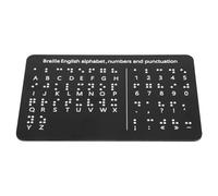 ERINGOGO Tableau en Braille pour Débutants avec Chiffres et Ponctuation en Relief, Panneau Éducatif Tactile Noir, Outil D’apprentissage du Braille pour École et Usage Personnel, Aide
