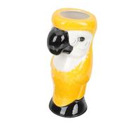 ERINGOGO Tasse à Vin Tiki Céramique Forme Perroquet Jaune Design Élégant pour Bar Fête Hawaïenne et Maison Coupe Cocktail Décorative