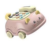 ERINGOGO Téléphone Éducatif Garçon Fille Multifonction Double Langue avec Sons et Déveil Sensoriel Plastique Sécurisé pour Garçons et Filles Modèle Chat Rouge sans Piles