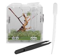 ERINGOGO Terrarium pour Araignées Sauteuses Acrylique Pipette Et Pinces Boîte Élevage Portable Adaptée Aux Petits Insectes Rampants