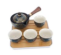 ERINGOGO Théière Automatique Infuseur Céramique Résistante Chaleur avec Poignée Isolante Antidérapante Service à Thé Portable Élégant pour Maison et Restaurant