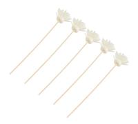 ERINGOGO tiges de diffuseur d'arômes 5Pcs bâtonnets d'huiles essentielles Chrysanthemum pour diffuseur Remplacement arôme Chambre Salle de Bain Blanc rotin