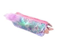 ERINGOGO Trousse à Crayons à Paillettes, pour Fille, École et Bureau | Grosse Capacité, Finition Rose Scintillante, Style Dessin Animé, Facile à Transporter, Rangement Scolaire et Maquillage