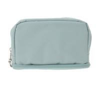 ERINGOGO Trousse de Maquillage de Voyage Bleue Multifonction en Nylon Résistant, Pochette Compacte Compartiments Séparés pour Pinceaux et Cosmétiques, Paquet de Rangement Portable pour