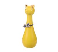 ERINGOGO Urne Funéraire en Céramique Jaune de Chat, Boîte de Crémation pour Petit Animal de Compagnie, Urne Commémorative Étanche pour Cendres de Chien ou Chat, Souvenir de Maison Portable