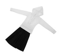 ERINGOGO Vêtements Poupée Mini Sweat Shirt Blanc et Jupe Plissée Noire Costume Réutilisable Doux et Confortable pour Poupées Accessoires Vêtements pour Jeu