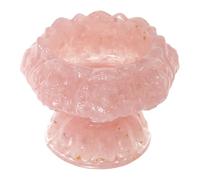 ERINGOGO Vide-poches en Cristal Naturel Forme Fleur de Lotus, Bol Décoratif à Bijoux Haute sur Pied en Cristal Rose, Petit Organisateur pour Bagues, Boucles D'oreilles et Colliers,