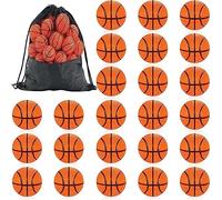 Erinnmy Lot de 24 mini balles de basket de 4 cm - Mini balles de basketball anti-stress - Pour enfants, école, carnaval, récompense, fête, cadeau