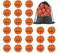 Erinnmy Lot de 24 mini ballons de basket de 4 cm - Mini balles de basket anti-stress pour enfants - Cadeau d'école - Carnaval