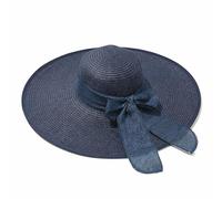 erioctry Chapeau de Paille Tendance pour Femme à Large Bord Pliable pour l'été, la Natation, Le Jardin, la Plage, Les Vacances, Les Voyages, Bleu, Taille M