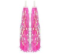 erioctry Children Kids Bike Scooter Handlebar Assorted Colour Streamers Pom-Pom Pair Bicycle Grips Sparkle Tassel Ribbon Baby Carrier Accessories (Rose)
