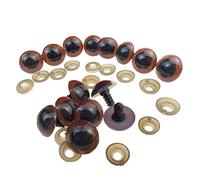 erioctry Lot de 100 yeux de sécurité en plastique Marron 12 mm / 18 mm / 20 mm / 24 mm Pour poupée d'ours, doudous ou poupées (20 mm)