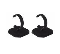 erioctry Lot de 2 présentoirs en velours noir pour montres, bracelets, bijoux, colliers, bagues, boucles d'oreilles