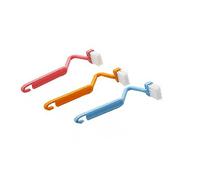 erioctry Lot de 3 brosses de nettoyage multifonction pour coins de toilettes, poignée incurvée en forme de S, pour la maison et la cuisine