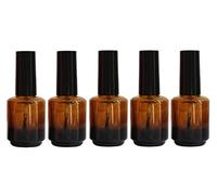 erioctry Lot de 5 flacons de vernis à ongles en verre ambré de 15 ml avec bouchon pinceau pour nail art