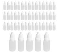 erioctry Lot de 50 flacons compte-gouttes vides en plastique de 10 ml (gouttes de bouchon amovibles) en plastique portables rechargeables (10 ml)