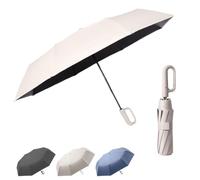 Erised's Bifrost - Parapluie de voyage compact pliant de petite taille, 8 baleines, ouverture/fermeture, pour le soleil/la pluie, protection UV, UPF 50+, design avec mousqueton, léger et portable
