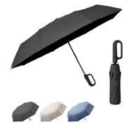 Erised's Bifrost - Parapluie de voyage compact pliant de petite taille, 8 baleines, ouverture/fermeture, soleil/pluie, protection UV, UPF 50+, design avec mousqueton, léger et portable, pour sac à dos