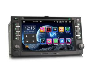 Erisin 6.2 Pouces 8-Cœur 4Go+64Go Android 14 Autoradio Bluetooth GPS Navigateur pour Kia Sorento Cerato Sportage Optima Magentis Carens CarPlay Android Auto DSP Dab+ WiFi OBD2 FM DVD Écran Tactile