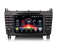 Erisin 7 Pouces 8-Cœur 4GO+64GO Android 14 Autoradio Bluetooth GPS Navigateur pour Mercedes W203 Classe C/CLC/G W463 Support CarPlay Android Auto WiFi 4G DSP Dab+ OBD2 CD DVD USB RDS Écran Tactile