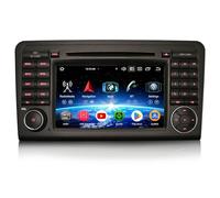 Erisin 7 Pouces 8 cœurs 4GO+64GO Android 16 Autoradio GPS Navigateur pour Mercedes Classe ML W164 L X164 Bluetooth CarPlay Android Auto WiFi DSP Dab+ FM Lecteur CD OBD2 Canbus Écran Tactile