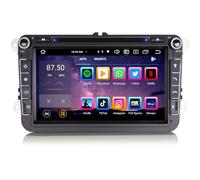 Erisin 8-Core 4Go+64Go 8 Pouces Android Autoradio pour VW Golf 5/6 Passat B6 Jetta Polo T5 Caddy Skoda Seat GPS Navigateur Carplay Android Auto WiFi Dab+ Bluetooth 5.0 4G DVD DVR