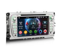 Erisin 8-Core 4GO+64GO Android 14 DVD Autoradio GPS DVD Stéréo pour Ford Focus Mondeo S-Max C-Max Galaxy 7" IPS Écran Tactile Bluetooth 5.0 sans Fil CarPlay Android Auto Dab+ FM WiFi DSP Canbus OBD2