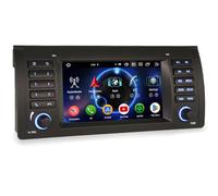Erisin 8 cœurs 4GO+64GO Android 14 Autoradio Carplay GPS Navigateur pour BMW X5 E53 Support CarPlay sans Fil Android Auto WiFi DSP CD DVD Dab+ Bluetooth 5.0 FM Radio Écran Tactile Commande au Volant