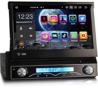 Erisin 8-Cœurs 4Go RAM+64Go ROM Android 16 Autoradio Bluetooth GPS Stéréo 1 Din Détachable 7 Pouces Écran Tactile Soutien Wilesless CarPlay Android Auto CD/DVD Dab+ FM Radio WiFi 4G OBD2 Lecteur TPMS