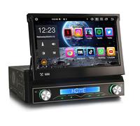 Erisin 8-Cœurs Android 16 Autoradio 1 Din CarPlay Rétractable Universal GPS Stéréo Dab+, 7 Pouces HD Écran Tactile Intégré sans Fil Android Auto Bluetooth OBD2 WiFi DSP FM A2DP RDS TPMS 2GO+32GO