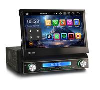 Erisin 8-Cœurs Android 16 Autoradio Bluetooth Retractable Universal 1 Din Soutien GPS Stéréo Dab+ 7 Pouces Écran Tactile Intégré sans Fil CarPlay Android Auto TNT OBD2 WiFi DSP FM A2DP RDS 4GO+64GO