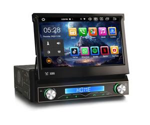 Erisin 8-Cœurs Android 16 Autoradio Bluetooth Retractable Universal 1 Din Soutien GPS Stéréo Dab+ 7 Pouces Écran Tactile Intégré sans Fil CarPlay Android Auto TNT OBD2 WiFi DSP FM A2DP RDS 4GO+64GO