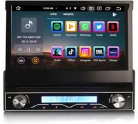 Erisin 8-Cœurs Bluetooth 5.0 Android 13 Autoradio GPS Stéréo 1 din détachable 7 Pouces Écran Tactile Soutien CarPlay Android Auto Dab+ FM Radio WiFi OBD2 Lecteur CD/DVD 4Go+64Go
