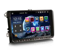 Erisin 9 Pouces 8-cœur 4GO+64GO Android 14 Autoradio Navigateur GPS pour VW Crafter Amarok Caddy Polo 6R Transporter T6 Skoda Yeti Bluetooth 5.0 CarPlay Android Auto Dab+ FM DSP WiFi 4G RDS Canbus
