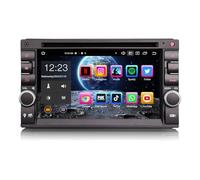 Erisin Android 14 DVD Autoradio GPS Double Din Navigation de Voiture 4Go RAM+64Go ROM Supporte CarPlay Bluetooth 5.0 Commande au Volant 4G WiFi USB SD RDS Radio Téléphone OBD2 Dab+ écran 6.2 Pouce