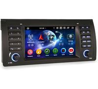 Erisin Android 16 8-Core 4GO RAM+64GO ROM Autoradio pour BMW X5 E53 7 Pouces GPS Stéréo Dab+ IPS Écran Tactile sans Fil CarPlay Android Auto Bluetooth 5.0 Canbus WiFi 4G DSP TPMS OBD2 USB Radio