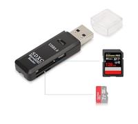 Erisin Lecteur de carte mémoire externe USB 2.0 tout en 1 pour micro SD MMC SDHC M2 TF 4 emplacements compatible avec Windows/Mac