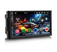 Erisin Universal 8-cœurs 4Go+64Go Android 14 Autoradio Double Din GPS Navigateur 7 Pouces Écran Tactile Support CarPlay sans Fil Android Auto Bluetooth 5.0 WiFi 4G DSP Dab+ USB FM RDS TNT OBD2 DVR