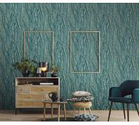 Erismann 10149-36 Elle Décoration Papier peint bois/pierre vert foncé Papier peint déco